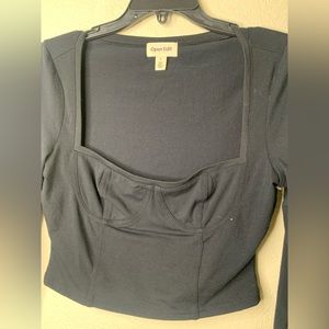 Open edit black crop top size s